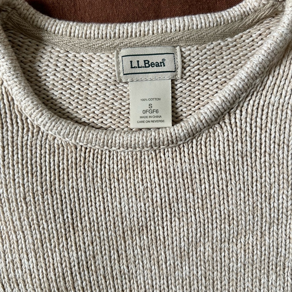 L.L. Bean Women's Soft Beige Crew Neck Sweater